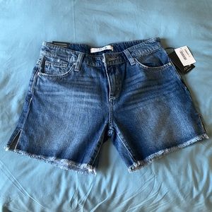 NWT Joe's Jeans Mid-Rise Frayed Hem Denim Cutoff Shorts